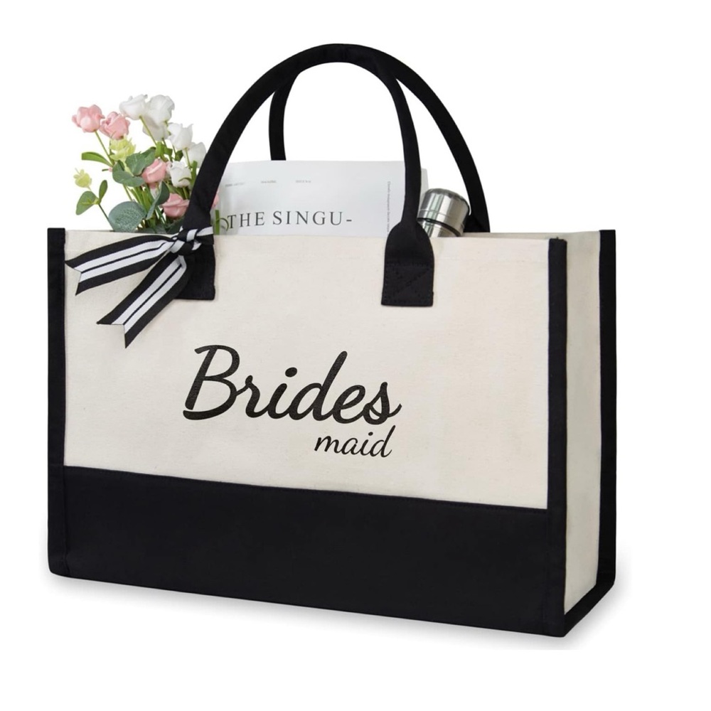 NWT  Canvas Tote Bag for Bridesmaid, Wedding Gifts for‎ Maid of Honor